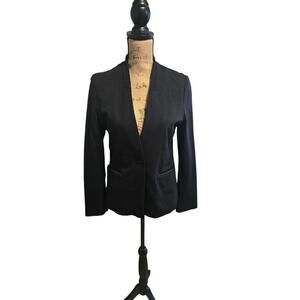 Liz Claiborne career single button black blazer with pockets, size small